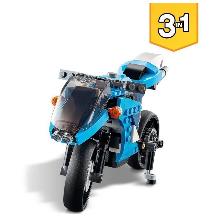 LEGO Creator 3-en-1 31114 La Super Moto, Jouet de Construction, Futuri