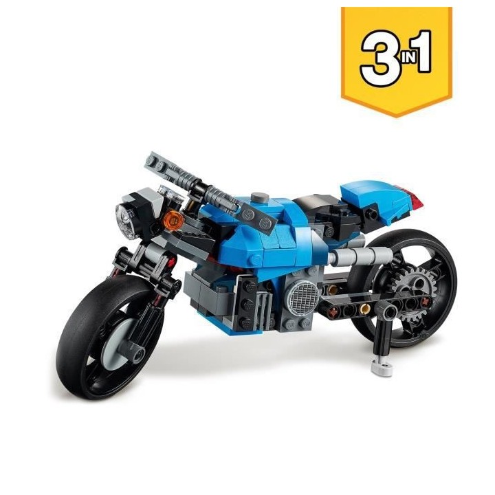 LEGO Creator 3-en-1 31114 La Super Moto, Jouet de Construction, Futuri