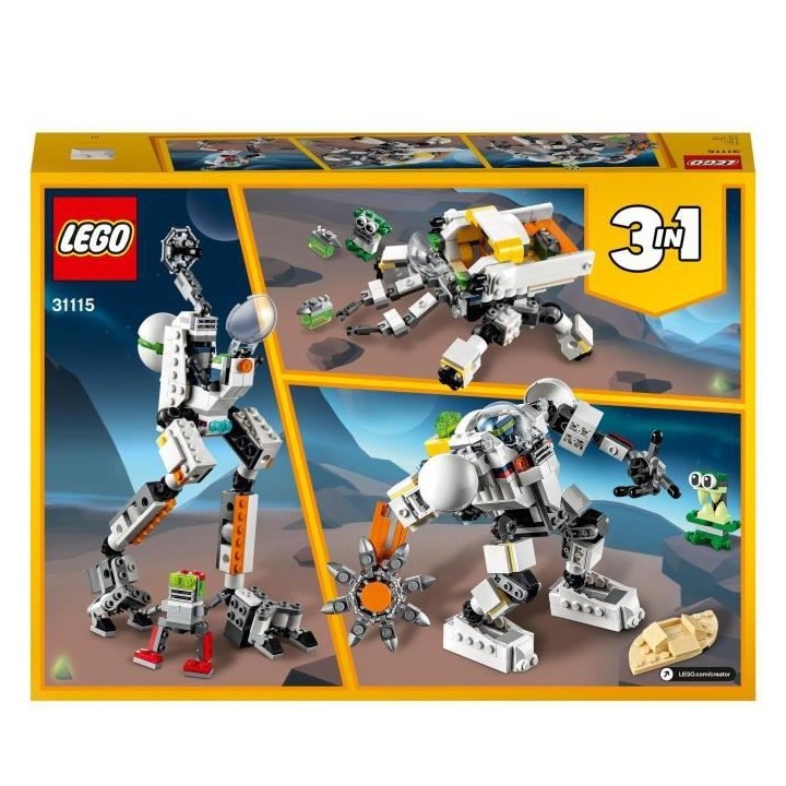 LEGO Creator 3-en-1 31115 Le Robot d'Extraction Spatiale, Jouet, Figur