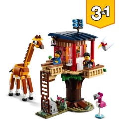 LEGO Creator 3-en-1 31116 La Cabane dans l'Arbre du Safari, Jouet, Bateau, Avion et Figurines