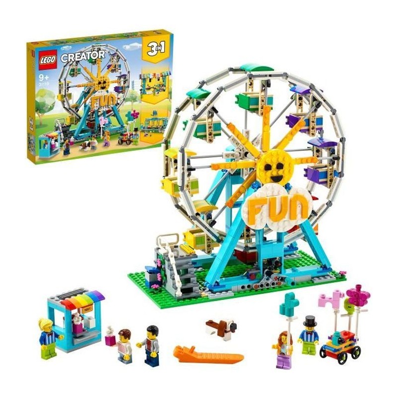 LEGO 31119 Creator 3-en-1 La grande roue avec Petites Voitures, Fete Foraine, Jouet Enfant 9+ ans