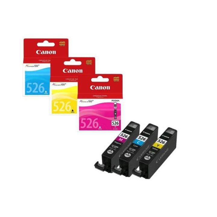 CANON Pack de 3 cartouches d'encre CLI-526 Cyan/Magenta/Jaune