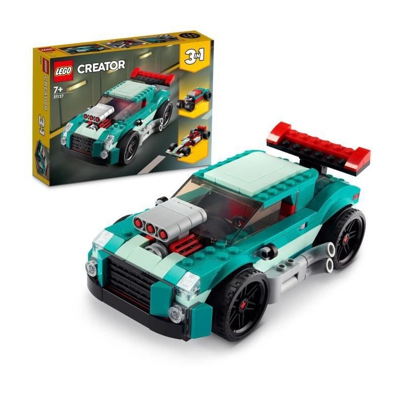 LEGO 31127 Creator 3 en 1 Le Bolide De Rue, Jouet de Voiture de Course, Modeles de Sport ou Hot Rod