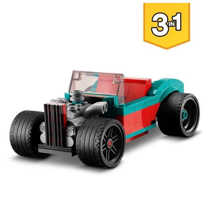 LEGO 31127 Creator 3 en 1 Le Bolide De Rue, Jouet de Voiture de Course