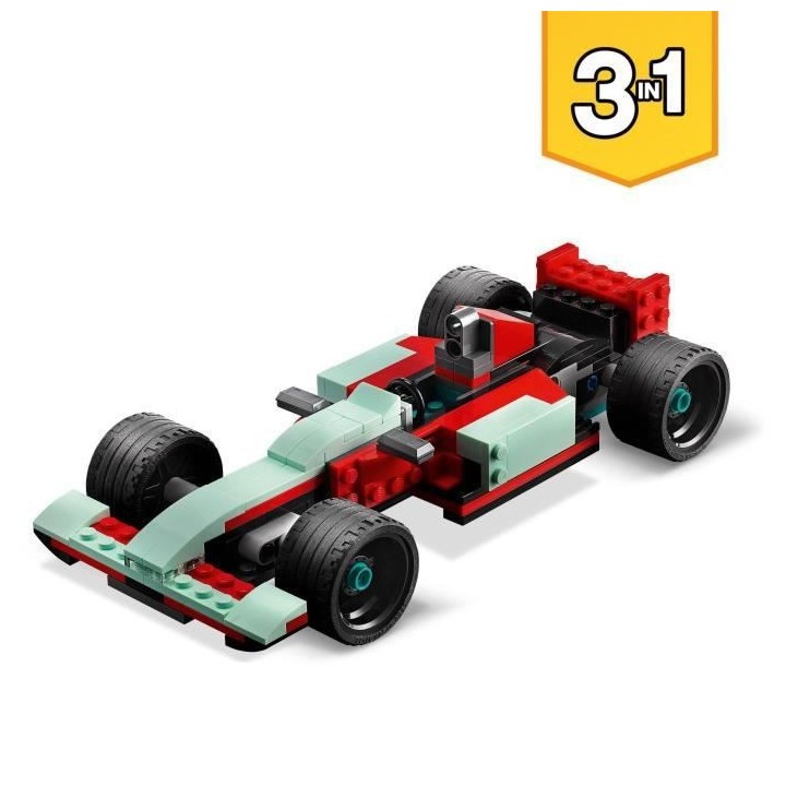 LEGO 31127 Creator 3 en 1 Le Bolide De Rue, Jouet de Voiture de Course