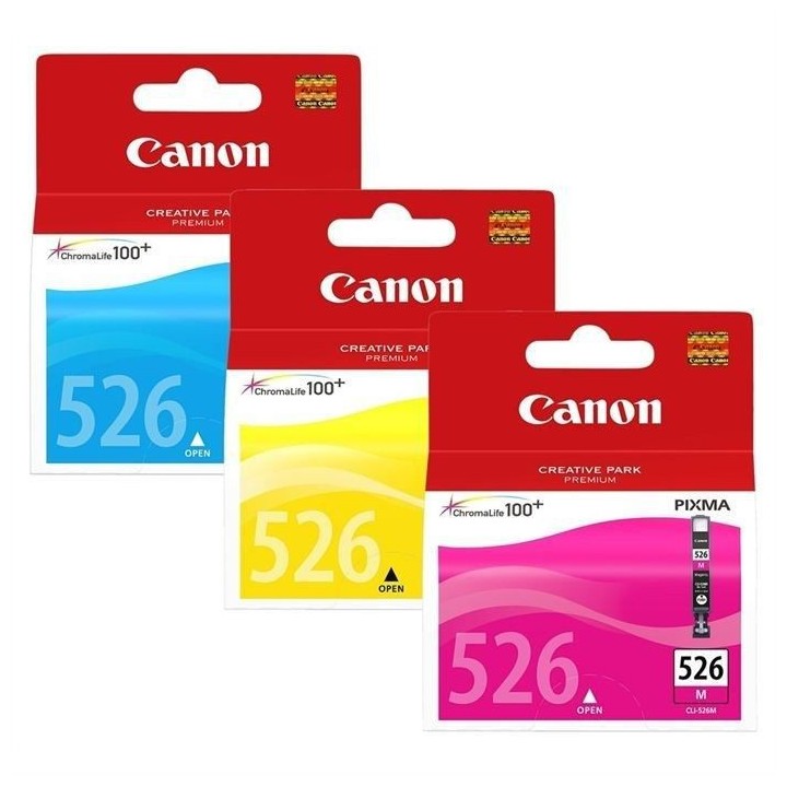 CANON Pack de 3 cartouches d'encre CLI-526 Cyan/Magenta/Jaune