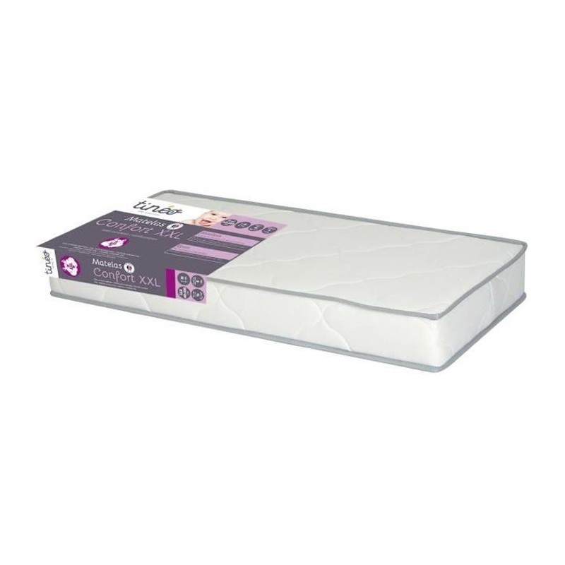 Matelas Confort XXL TINEO60x120 cm - Epaisseur 15 cm - Antibactérien, anti moisissure, anti acarien