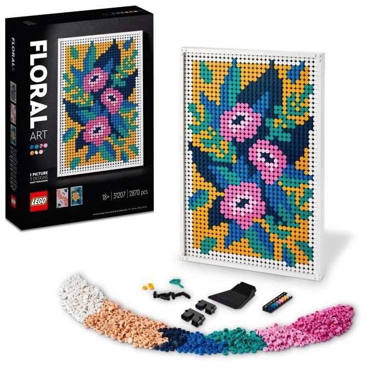 LEGO ART 31207 Art Floral, Accessoire Décoration Intérieure, Fleurs