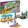 LEGO 41681 Friends Le camping-car et le voilier de la foret – Jeu d'aventure avec Jouet Bateau et Figurine Raton-Laveur