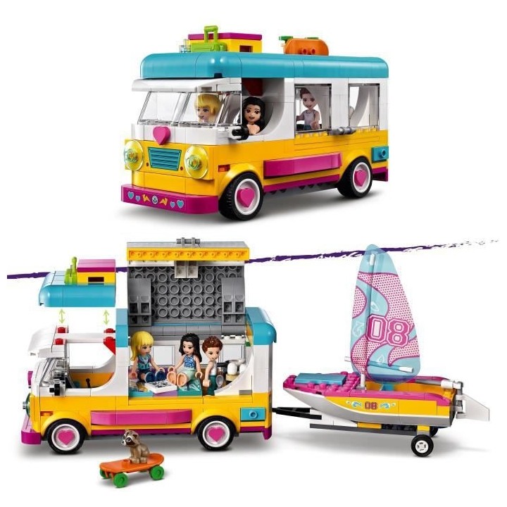 LEGO 41681 Friends Le camping-car et le voilier de la foret – Jeu d'