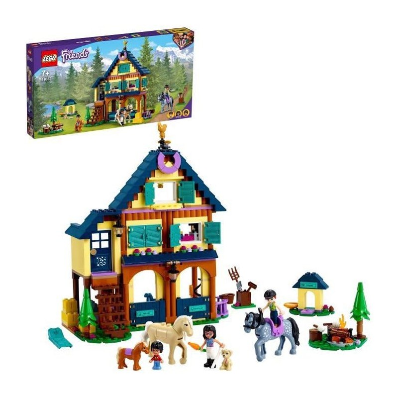 LEGO 41683 Friends Le centre équestre de la foret – Jouet Cheval avec Mini-Poupées pour Filles et Garçons