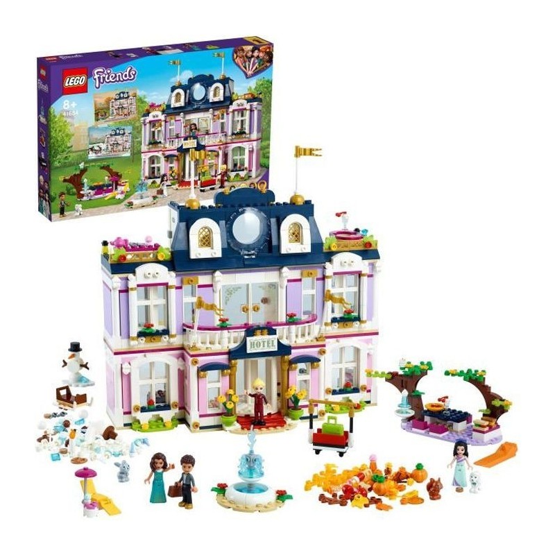 LEGO Friends 41684 Le Grand Hôtel de Heartlake City, Grande Maison, Figurine Animaux, Mini-poupées, Jouet Enfants 8 Ans