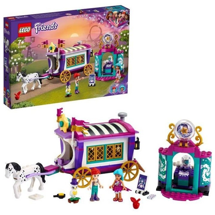 LEGO Friends 41688 La roulotte magique avec cheval et mini-poupée, jo