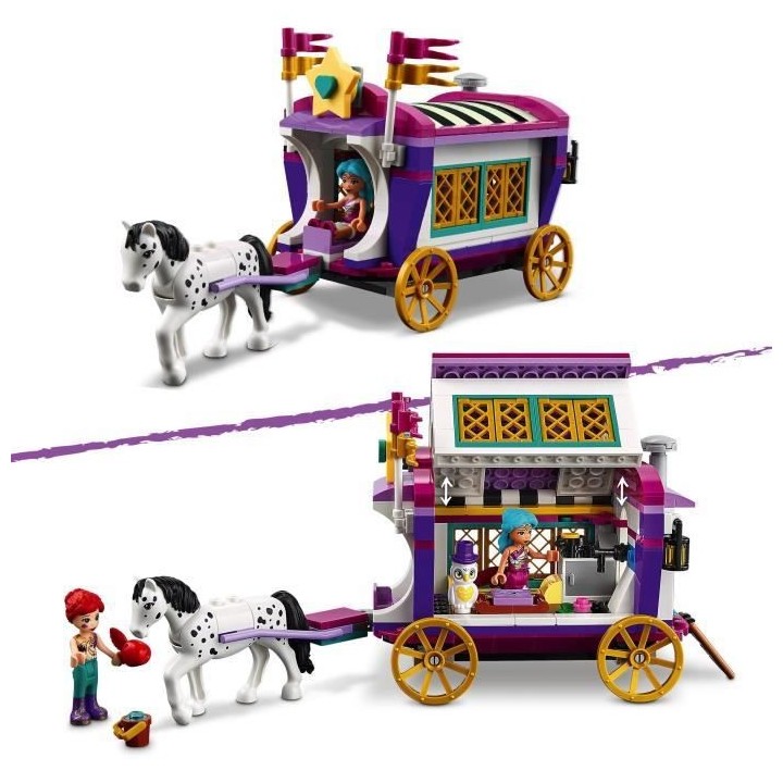LEGO Friends 41688 La roulotte magique avec cheval et mini-poupée, jo