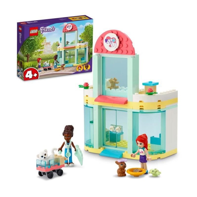 LEGO 41695 Friends La Clinique Vétérinaire, Jouet pour Enfants +4 ans avec Mini-Poupée Mia, Figurines Animaux, Idée Cadeau