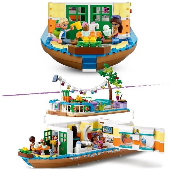 LEGO 41702 Friends La Péniche, Jouet Bateau pour Enfants des 7 ans av