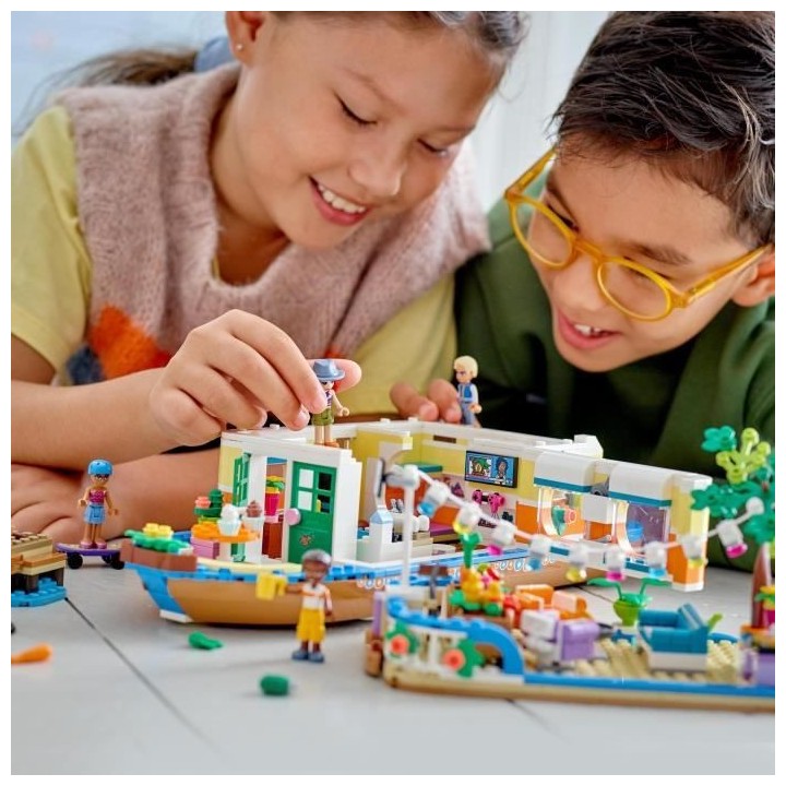 LEGO 41702 Friends La Péniche, Jouet Bateau pour Enfants des 7 ans av