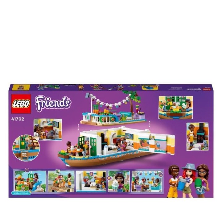 LEGO 41702 Friends La Péniche, Jouet Bateau pour Enfants des 7 ans av