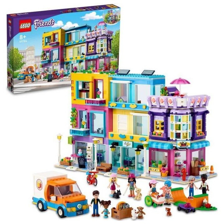 LEGO 41704 Friends L'Immeuble de La Grand-Rue, Maison de Poupée Heart