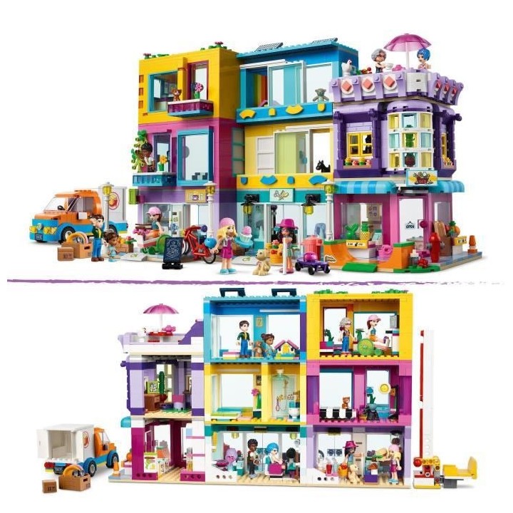 LEGO 41704 Friends L'Immeuble de La Grand-Rue, Maison de Poupée Heart