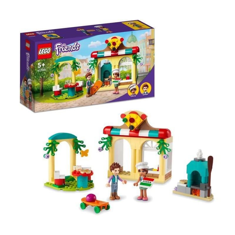 LEGO 41705 Friends La Pizzeria de Heartlake City, Jouet de Construction de Restaurant pour Enfants de 5 Ans et Plus