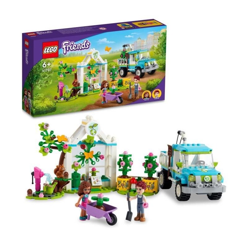 LEGO 41707 Friends Le Camion Planteur d'Arbres, Jouet de Construction Jardin et Voiture avec Figurines, Set Enfants +6 ans