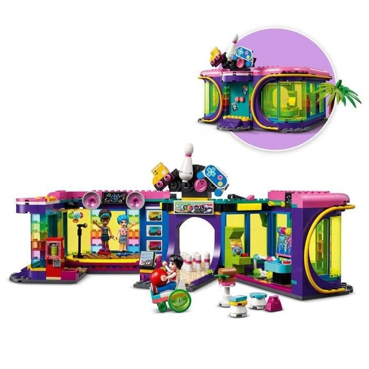 LEGO Friends 41708 La Salle d'Arcade Roller Disco, Jouet, Mini-poupée