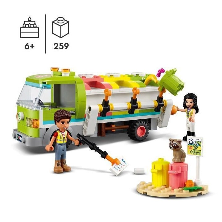 LEGO Friends 41712 Le Camion de Recyclage, Jouet Éducatif, avec Mini-