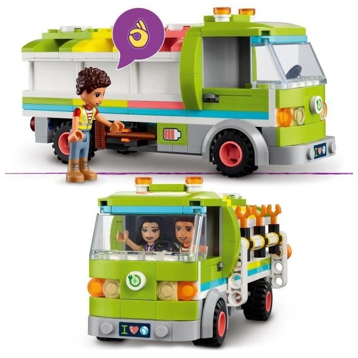 LEGO Friends 41712 Le Camion de Recyclage, Jouet Éducatif, avec Mini-
