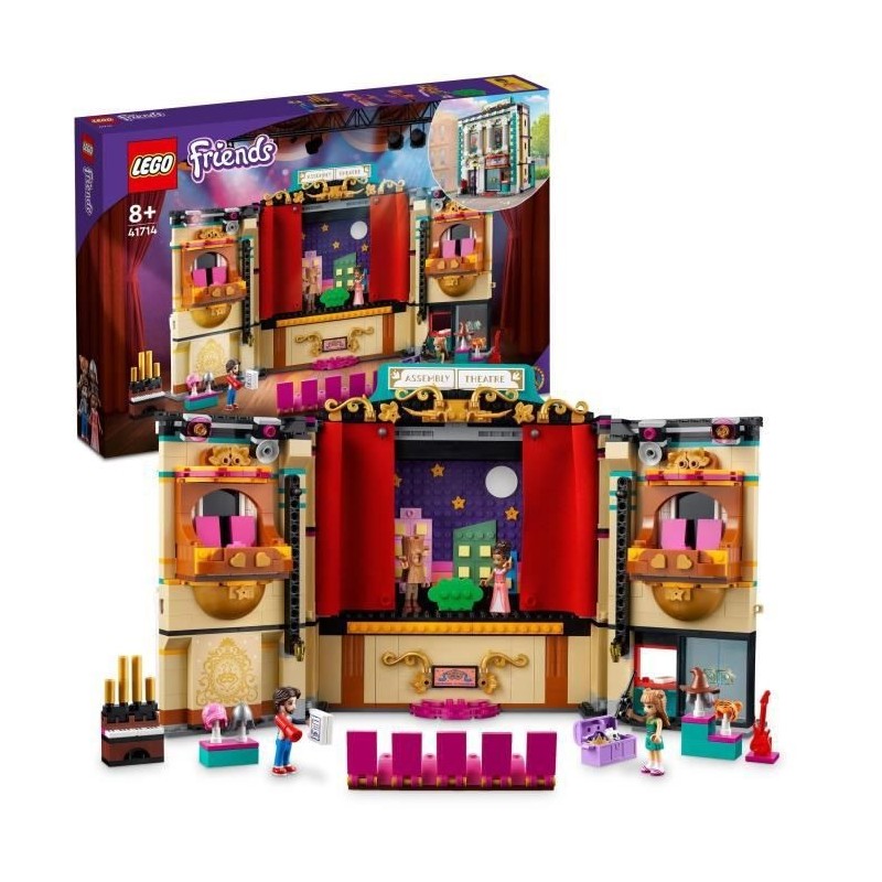 LEGO Friends 41714 L'École de Théâtre d'Andréa, Jeu Créatif, Filles et Garçons de 8 Ans