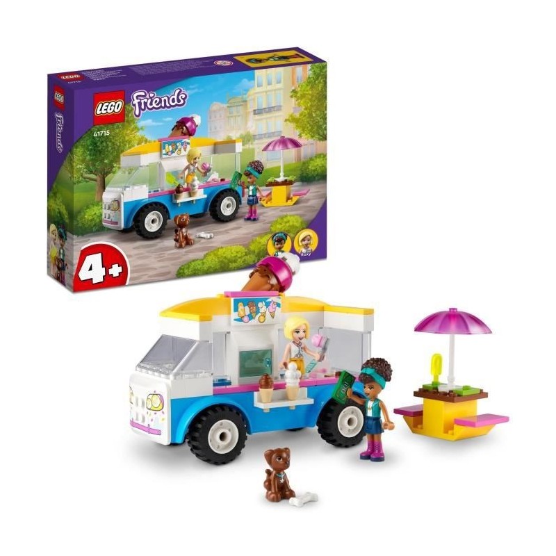 LEGO 41715 Friends Le Camion de Glaces, Jouet a Construire avec Figurines Chien, Véhicule et Mini-Poupées Dash et Andrea, des