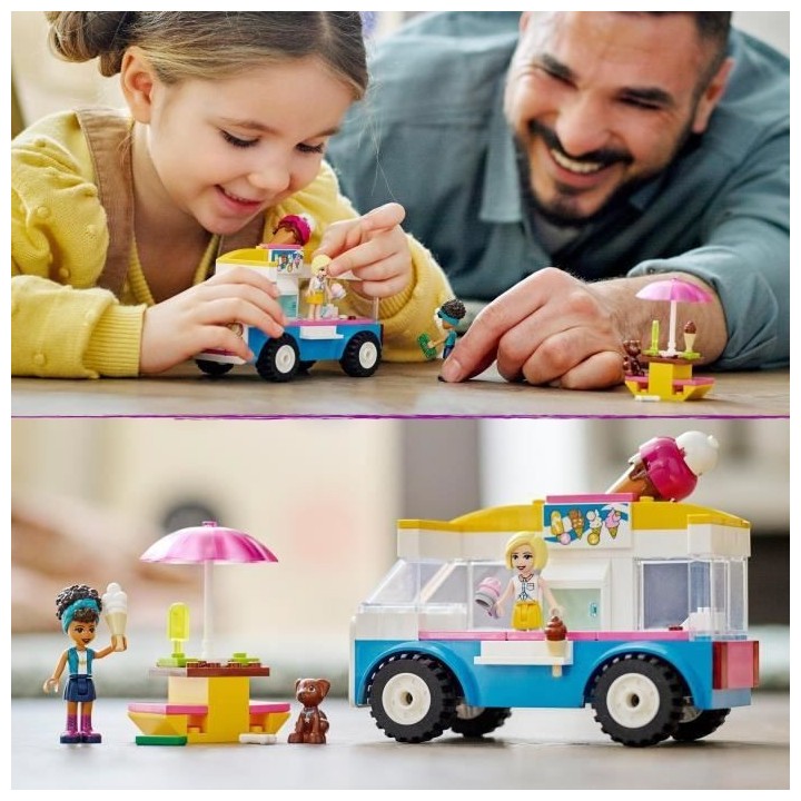 LEGO 41715 Friends Le Camion de Glaces, Jouet a Construire avec Figuri