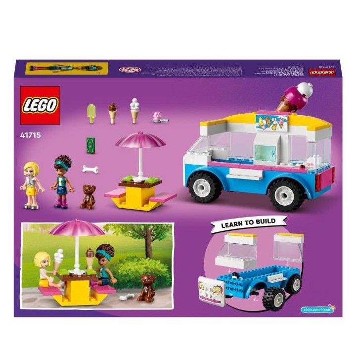 LEGO 41715 Friends Le Camion de Glaces, Jouet a Construire avec Figuri