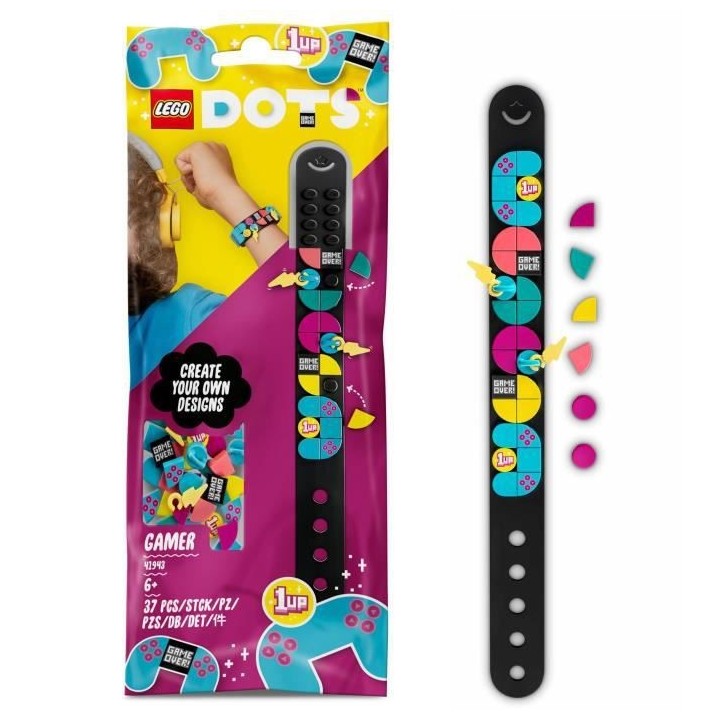 LEGO 41943 DOTS Bracelet Gamer avec Porte-Bonheur, Kit de Création de