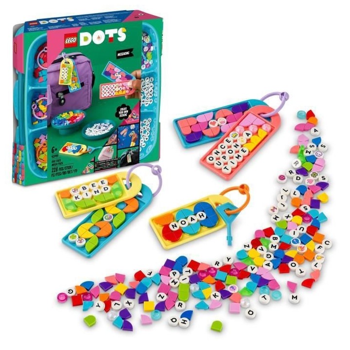 LEGO 41949 DOTS La Méga-Boîte De Porte-Clés - Messages, Lot de 5 É