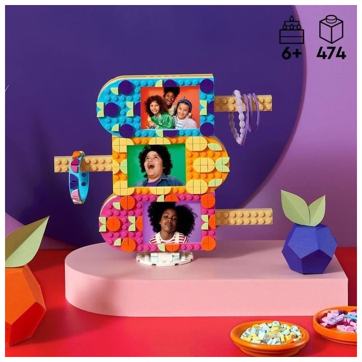 LEGO 41956 DOTS Cadres Photo et Bracelet Creme Glacée, Activité Manu