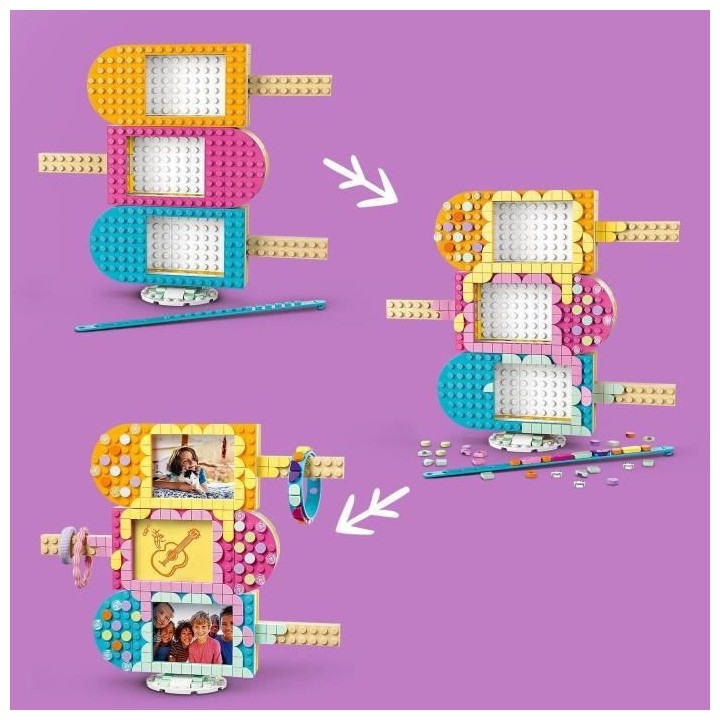 LEGO 41956 DOTS Cadres Photo et Bracelet Creme Glacée, Activité Manu