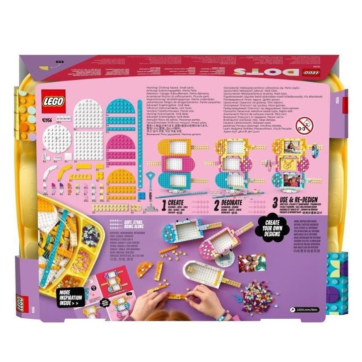LEGO 41956 DOTS Cadres Photo et Bracelet Creme Glacée, Activité Manu