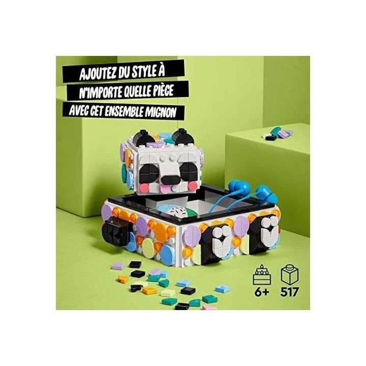 LEGO 41959 DOTS Le Vide-poche Panda, Jouet avec Boîte de Rangement et
