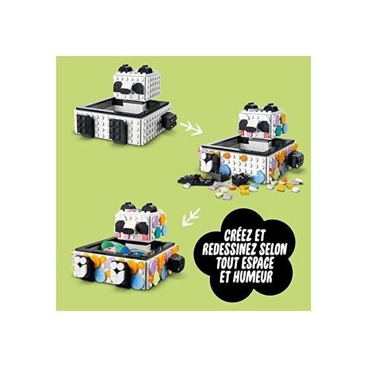 LEGO 41959 DOTS Le Vide-poche Panda, Jouet avec Boîte de Rangement et