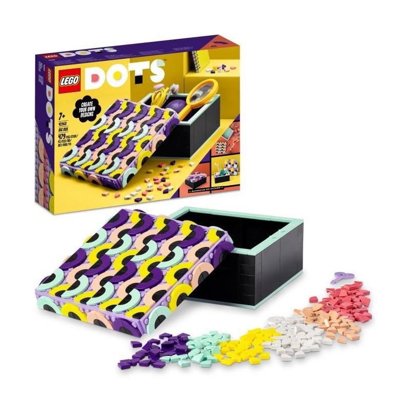 LEGO 41960 DOTS La Grande Boîte, Activité Manuelle pour Créer un Espace de Rangement pour Chambre d'Enfants, des 6 ans