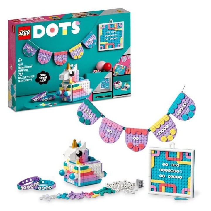 LEGO 41962 DOTS Le Kit Créatif Familial Licorne, Activité Manuelle 5