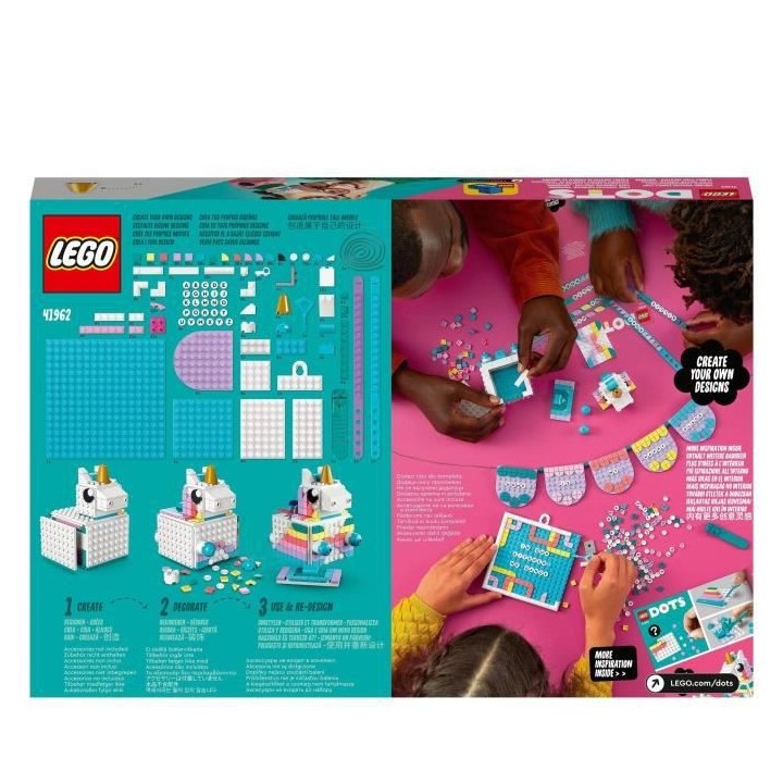 LEGO 41962 DOTS Le Kit Créatif Familial Licorne, Activité Manuelle 5