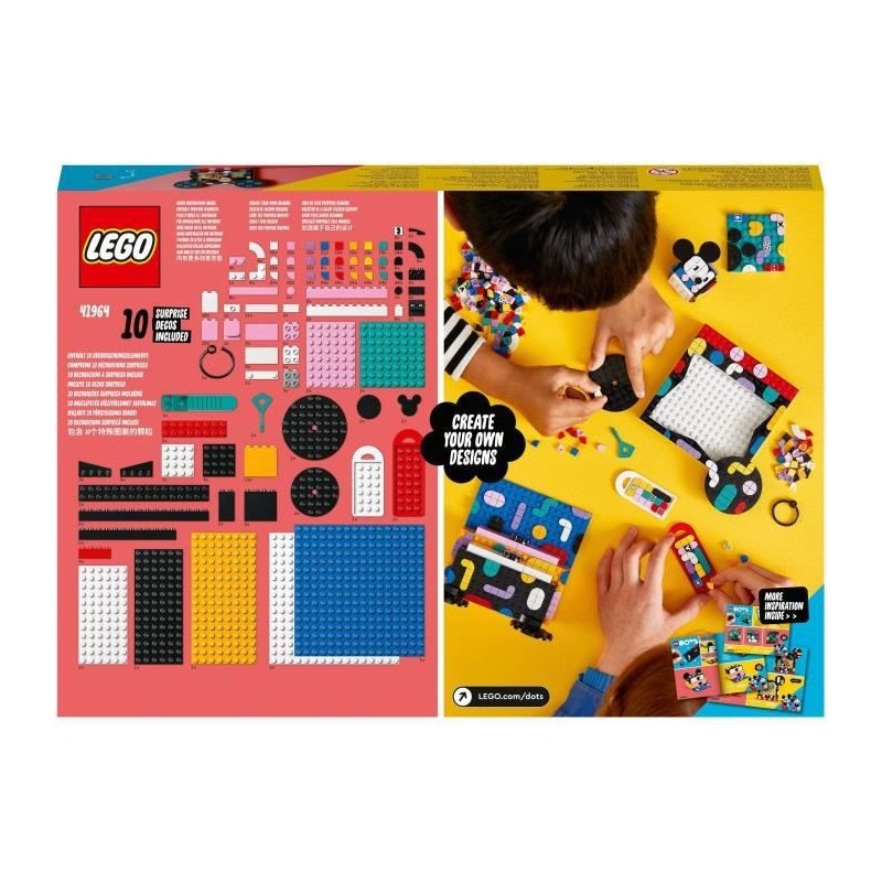 LEGO DOTS 41964 Boîte Créative La Rentrée Mickey Mouse et Minnie Mouse, 6 en 1, Set Scolaire