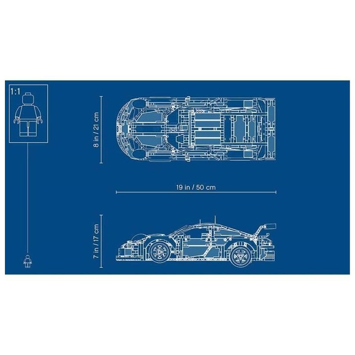 LEGO - Voiture de Course Technic Porsche 911 RSR Détaillée a Constru