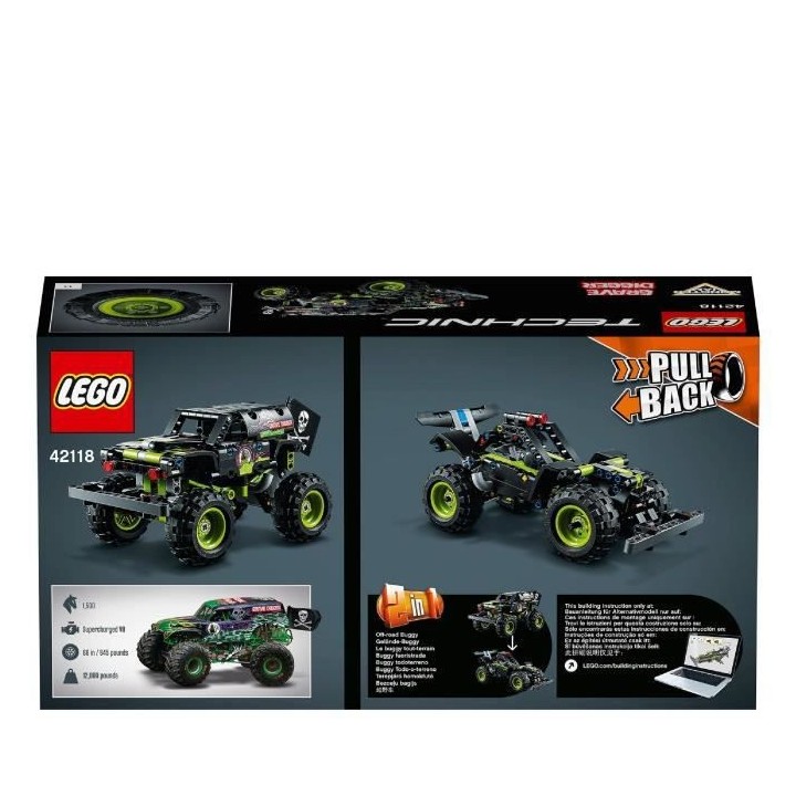 LEGO Technic 42118 Monster Jam Grave Digger, Jouet Truck, Buggy, Casca