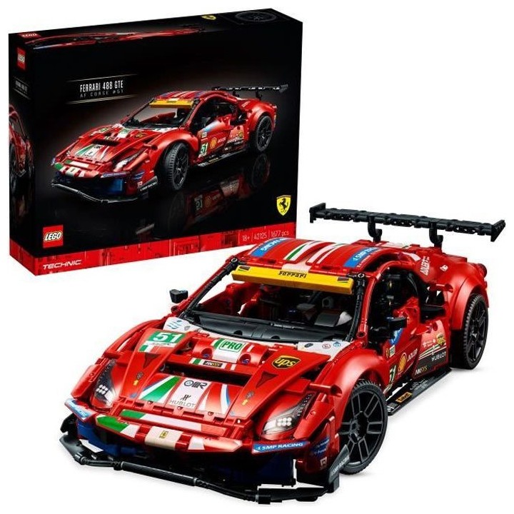 LEGO Technic 42125 Ferrari 488 GTE “AF Corse 51”, Construction, Vo