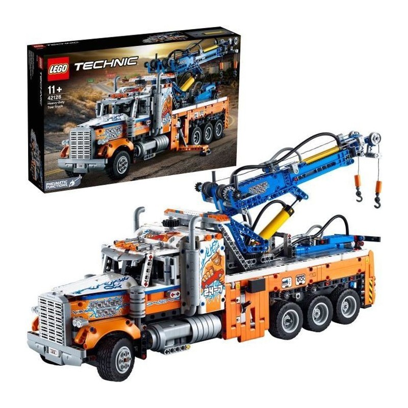 LEGO 42128 Technic Le Camion de Remorquage Lourd Camion Jouet avec Grue, Jouet de Construction pour Enfants