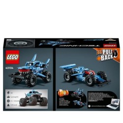 LEGO 42134 Technic Monster Jam Megalodon, Voiture Jouet pour Enfants +7 Ans 2 en 1 Truck et Low Racer Lusca a Rétrofriction