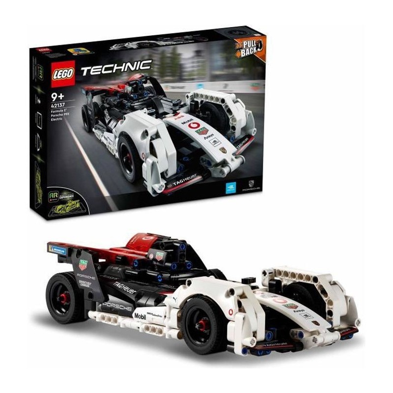 LEGO 42137 Technic La Porsche 99X Electric Formula E Voiture de Course Jouet a Rétrofriction avec Appli de Réalité Augmentée